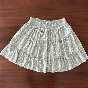 Hollister Light Green Floral A-Line Skirt